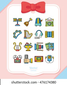 icon set music vector