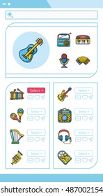 icon set music vector