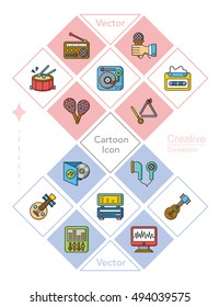icon set music vector
