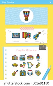 icon set music vector