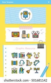 icon set music vector