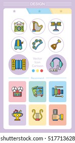 icon set music vector