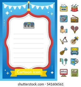 icon set music vector