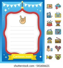 icon set music vector