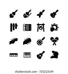 Icon set of musical instruments