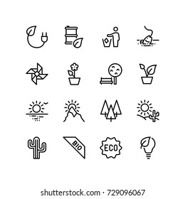 Icon set of nature and clean environment