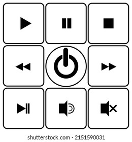 icon set navigation button vector player set.