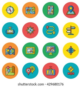 icon set navigation vector