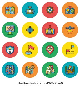icon set navigation vector