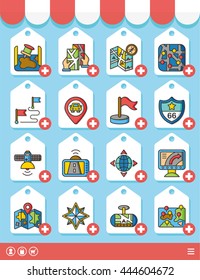 icon set navigation vector