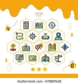 icon set navigation vector