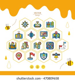 icon set navigation vector