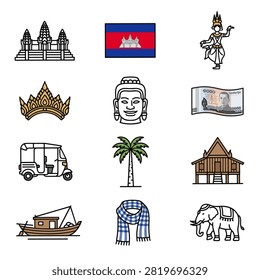 Icon set negara Cambodia 3