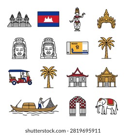 Icon set negara Cambodia 4