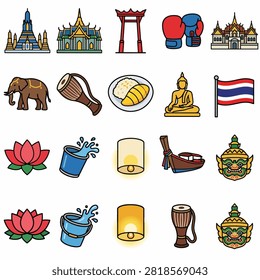 Icon set negara Thailand 4