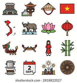 Icon set negara vietnam 2