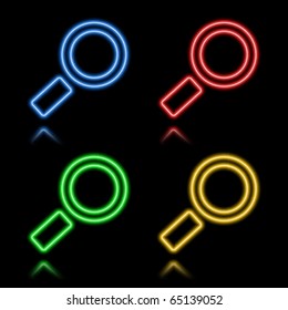 Conjunto de iconos de botones de neón. Eps8