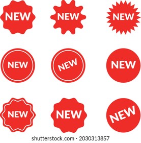 Icon set. New label and tag. Sticker with the word new. Icons Vectors.