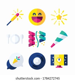 Icon Set New Year for different seasons Color