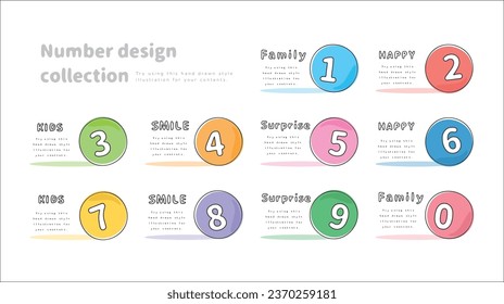 Icon set of numbers that look like handwritten numbers.