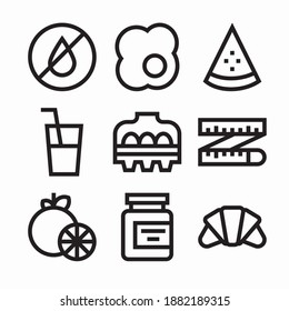 Icon Set Nutrition for different seasons Line