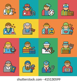 icon set occupation vector