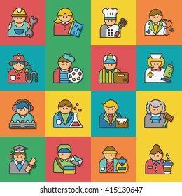 icon set occupation vector