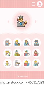 icon set occupation vector