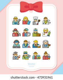 icon set occupation vector