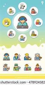icon set occupation vector