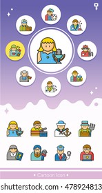icon set occupation vector