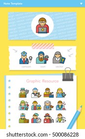 icon set occupation vector