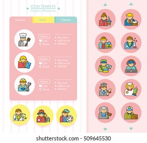 icon set occupation vector