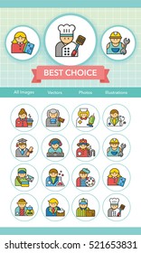 icon set occupation vector