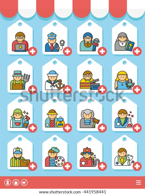 Icon Set Occupation Vector Stock Vector (Royalty Free) 428440513