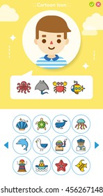 icon set ocean vector