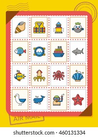 icon set ocean vector