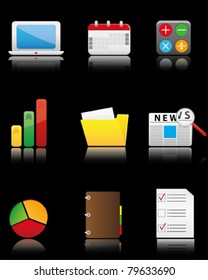 Icon Set Office And Business Vector