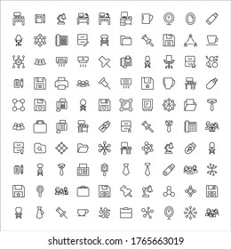 Icon set of office. Editable vector pictograms isolated on a white background. Trendy outline symbols for mobile apps and website design. Premium pack of icons in trendy line style.