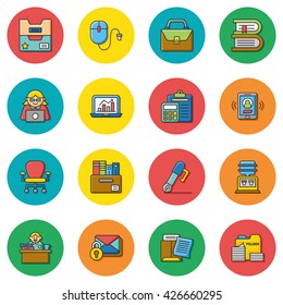 icon set office vector