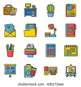 icon set office vector