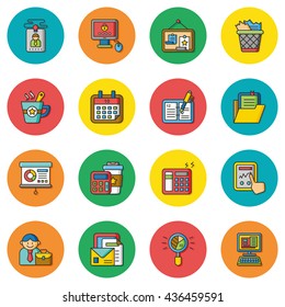 icon set office vector