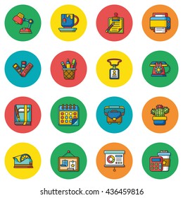 icon set office vector