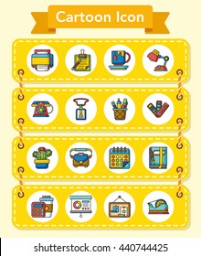 icon set office vector