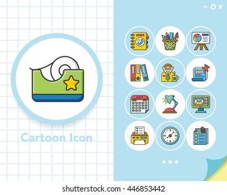 icon set office vector