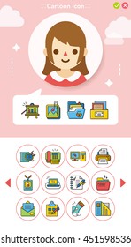 icon set office vector