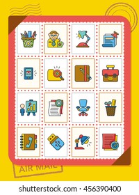 icon set office vector