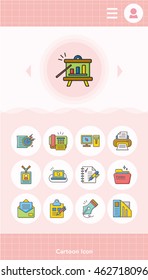 icon set office vector