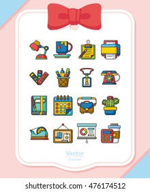 icon set office vector