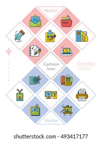icon set office vector